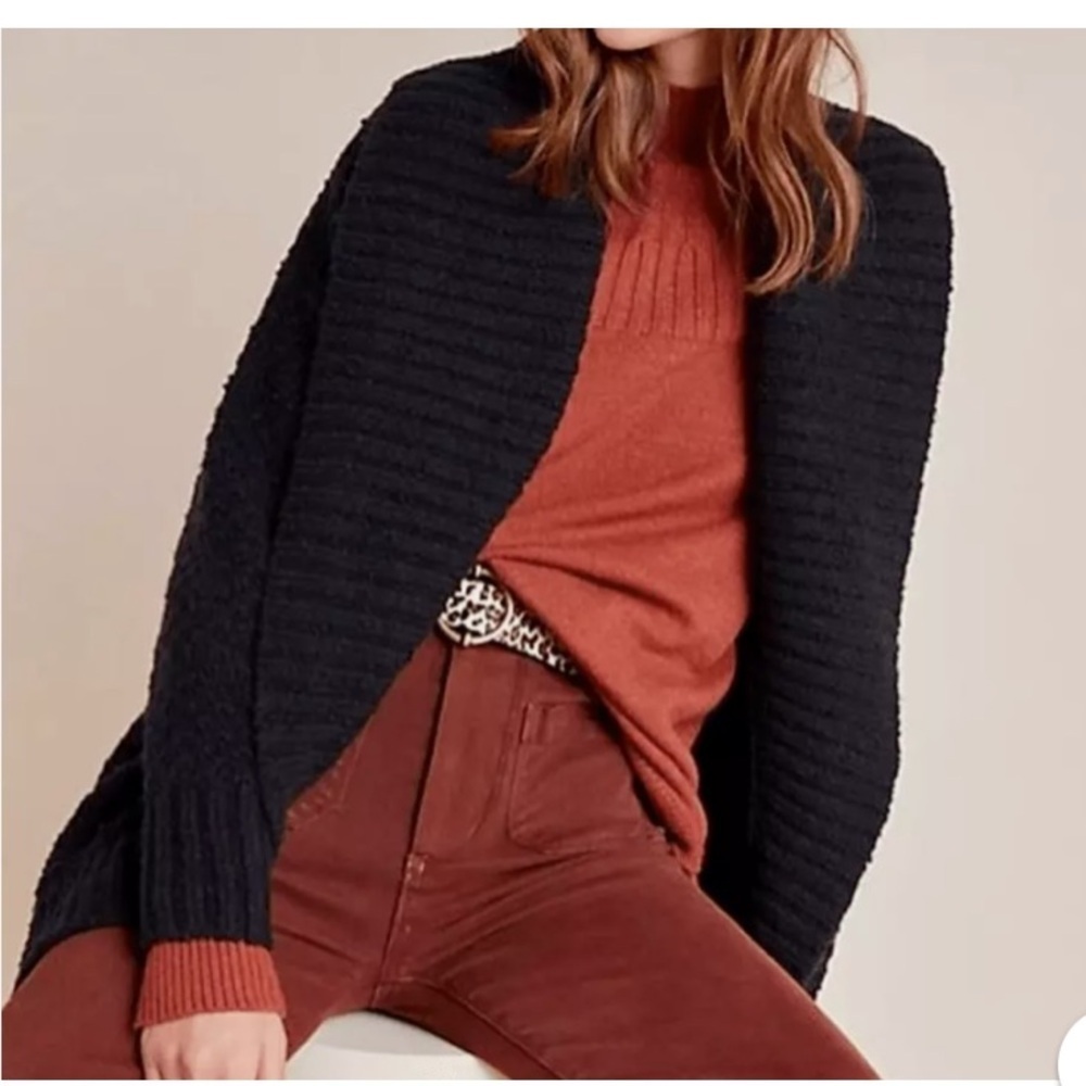 by Anthropologie Cardigan Denise Black Waffle Knit Open
Sweater fall casual $120